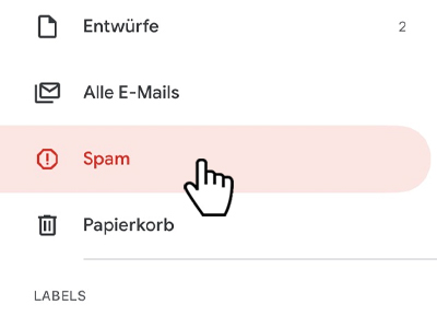 Check Spam Folder